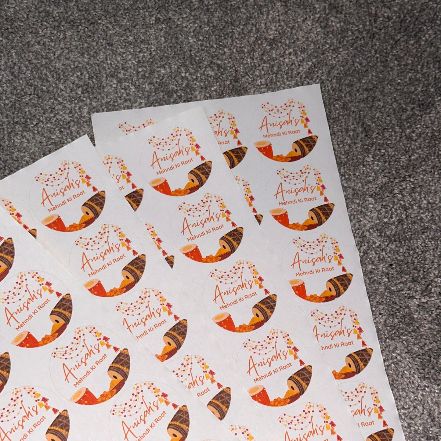 Circle Matte Mehndi Stickers - Favours | Dholki Decor | Wedding Decor