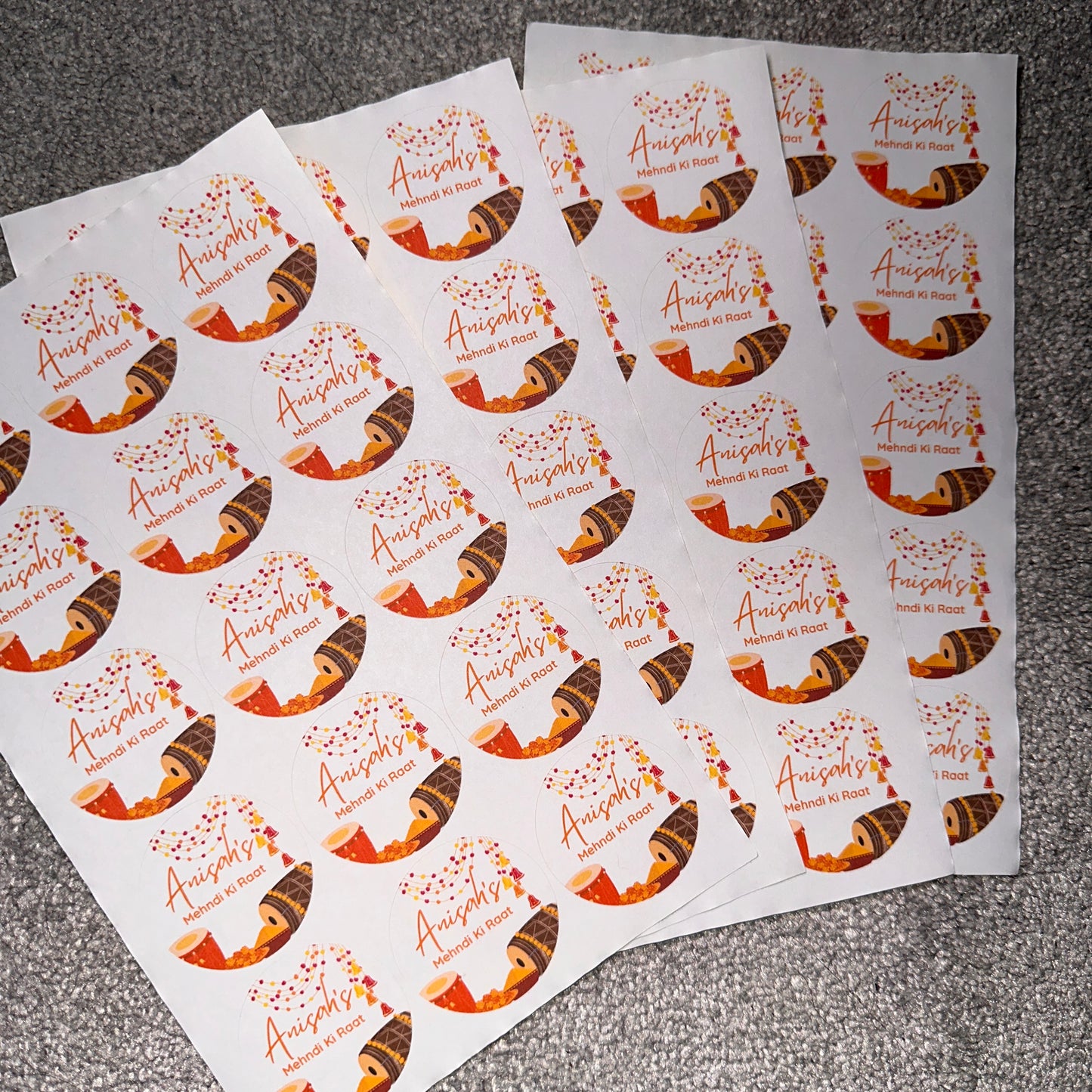 Circle Matte Mehndi Stickers - Favours | Dholki Decor | Wedding Decor