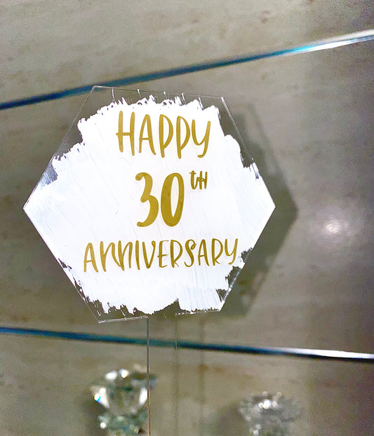 Acrylic Hexagon Topper 10cm | Birthdays | Graduations | Baby Showers | Bridal Parties | Anniversary