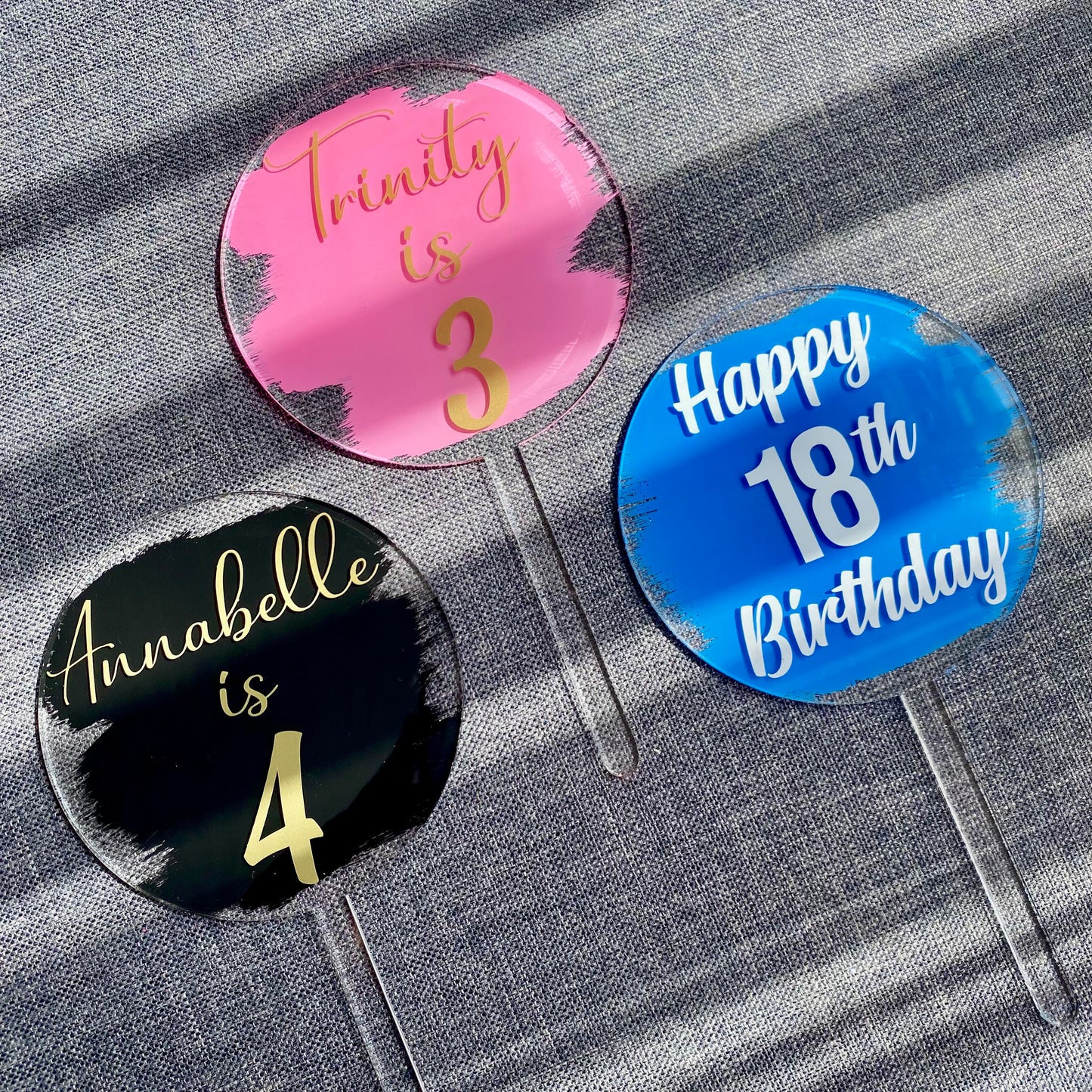 Circle Acrylic Cake Topper | 10cm & 14cm | Birthdays | Graduations | Baby Showers | Bridal Parties | Anniversary