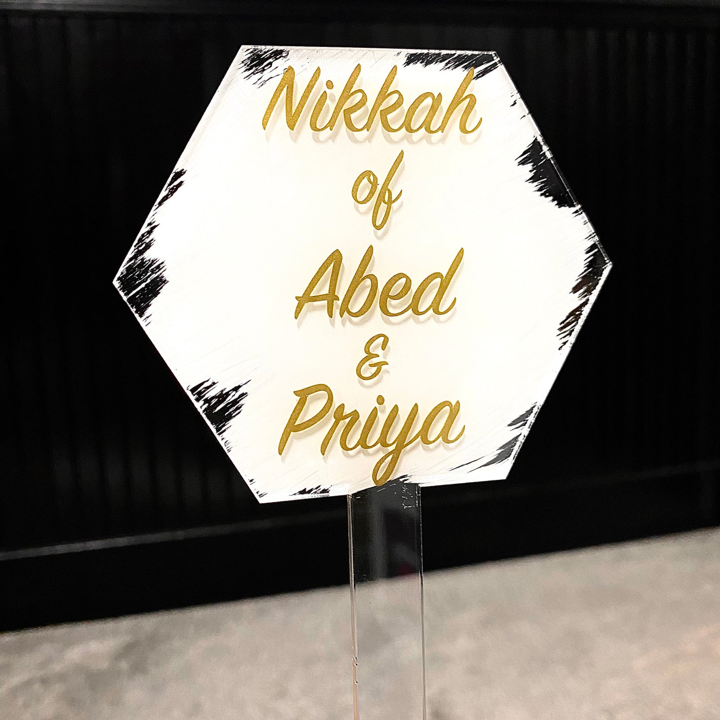 Acrylic Hexagon Topper 10cm | Birthdays | Graduations | Baby Showers | Bridal Parties | Anniversary